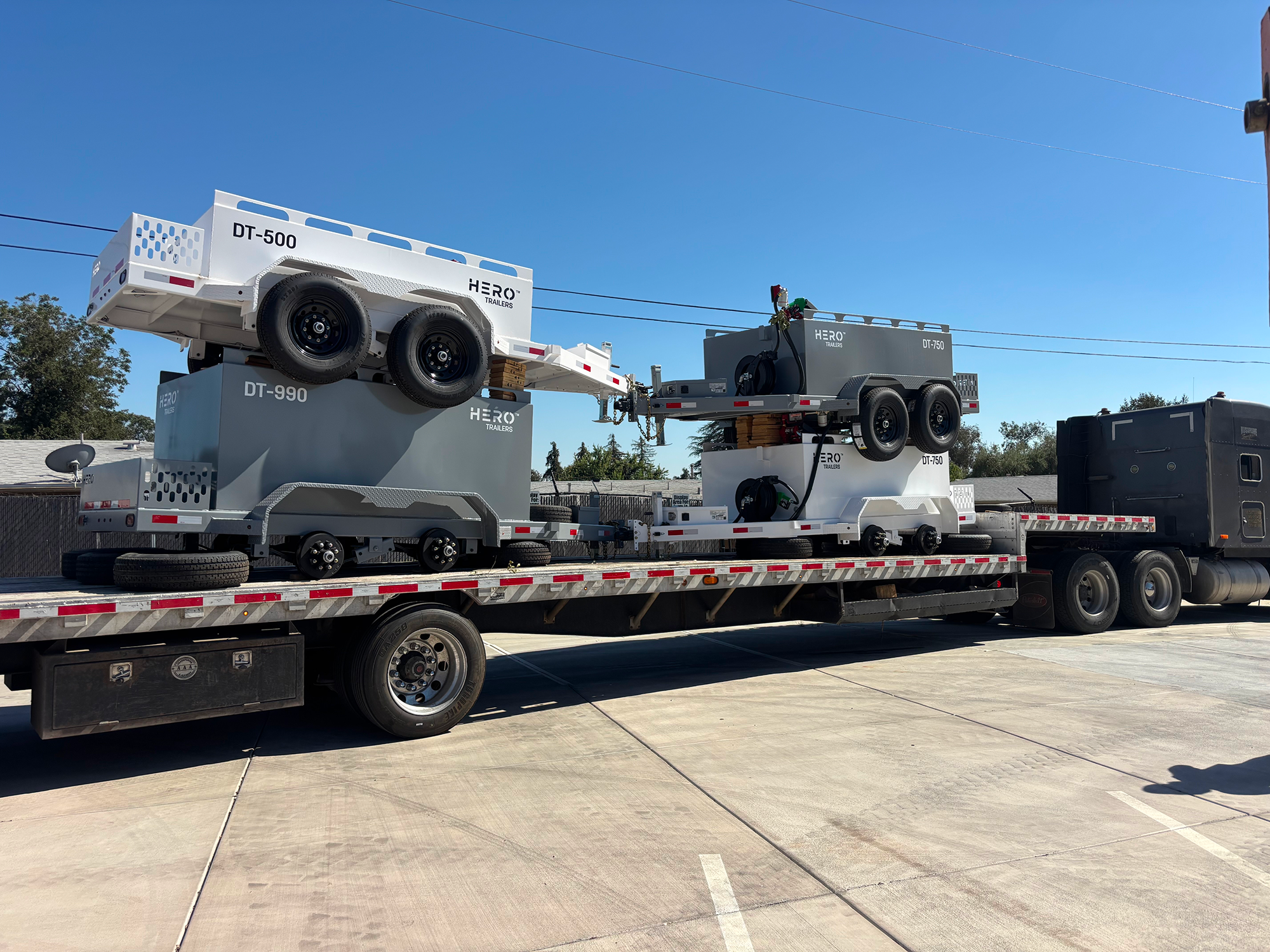 Axia Trailer Co. trailer lot for delivery and pickup support